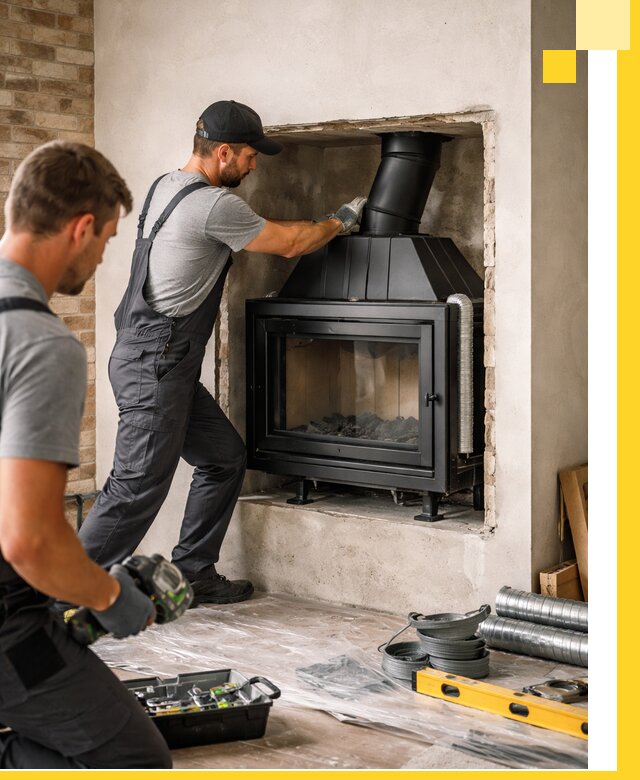 Установка каминных топок в Гудермесе: монтаж, подключение