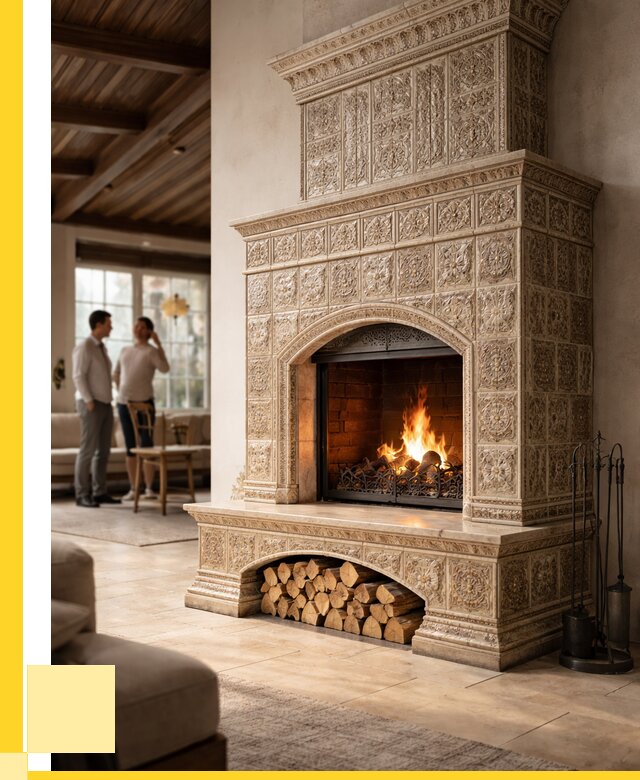 Купить изразцовый камин в Гудермесе от 256175 р. | ЭриданГдр