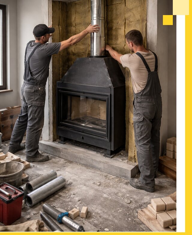 Изготовление и монтаж закрытых каминов в Гудермесе под ключ