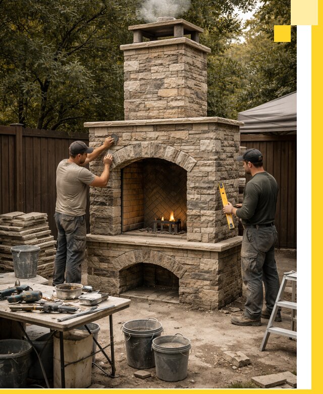 Проектирование и установка уличных каминов в Гудермесе