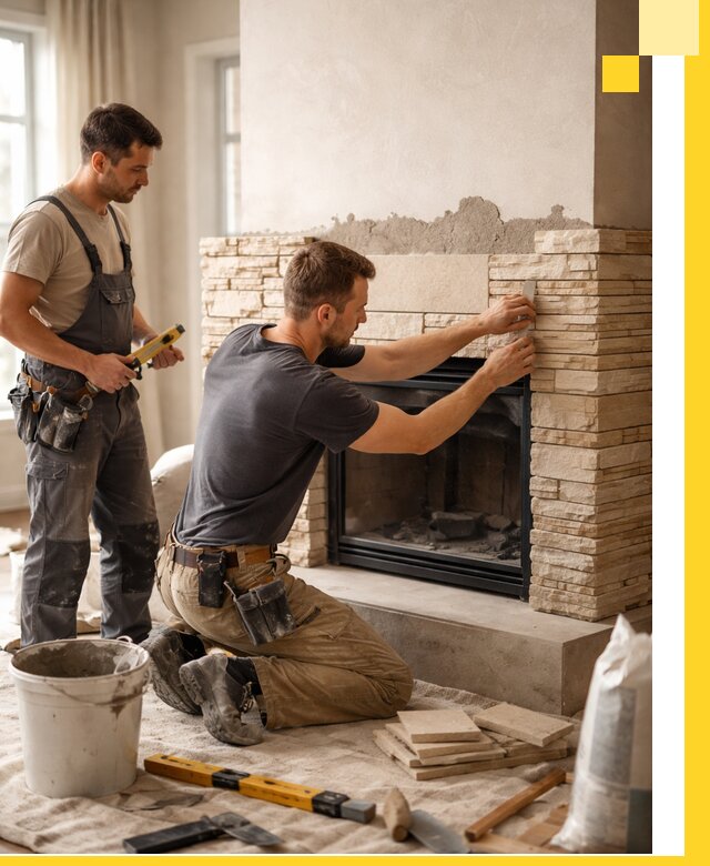 Установка и монтаж каминов для загородного дома в Гудермесе