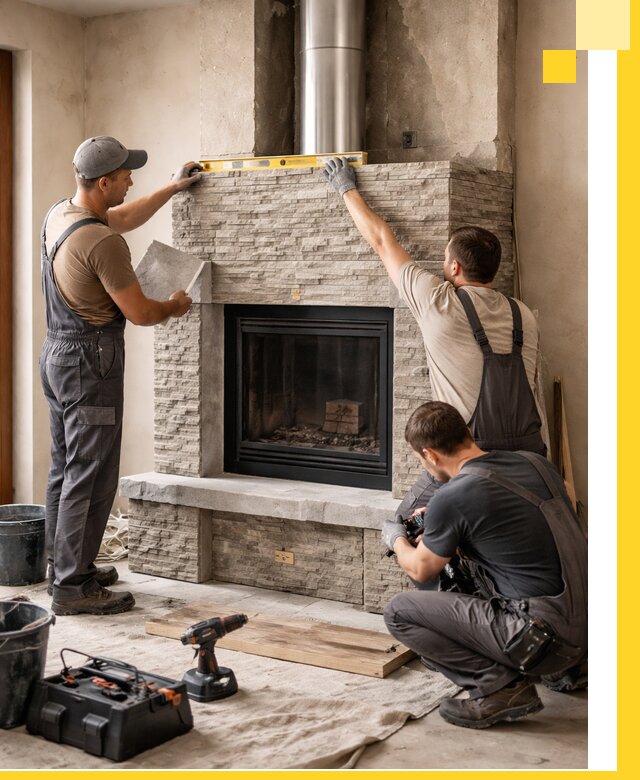 Профессиональный монтаж каминов под ключ в Гудермесе для дома