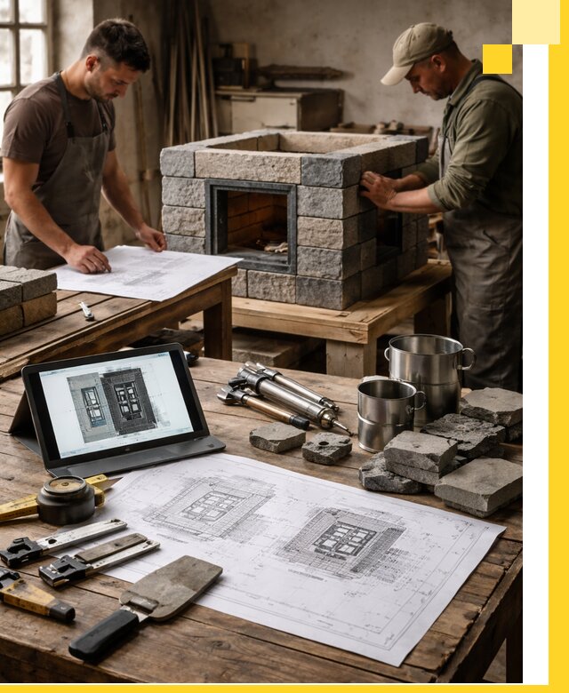 Разработка проектов печей с согласованием и монтажом в Гудермесе