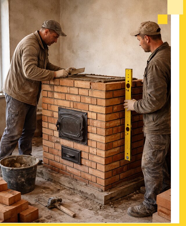 Отопительные печи под ключ в Гудермесе, установка и сборка