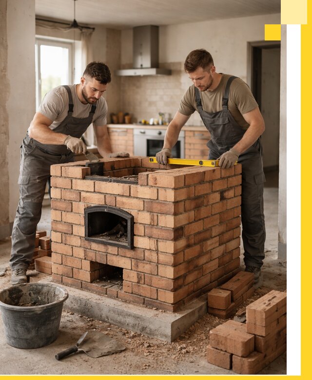 Установка и монтаж печей в частном доме в Гудермесе под ключ