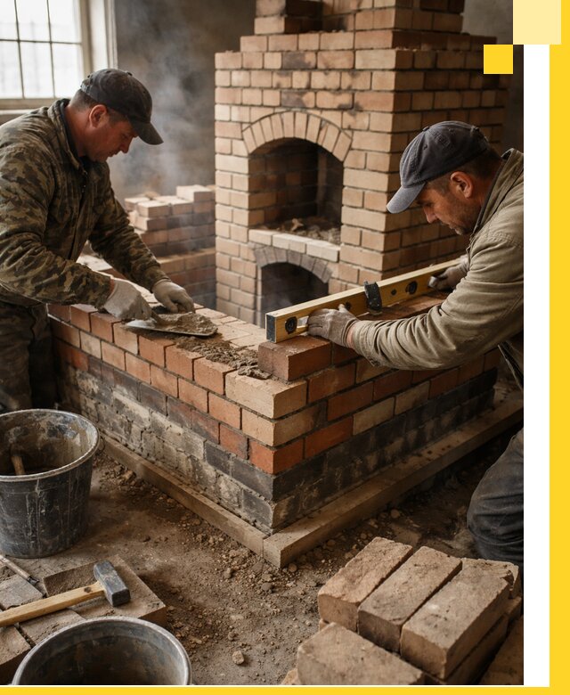 Изготовление и монтаж печей и каминов из кирпича в Гудермесе