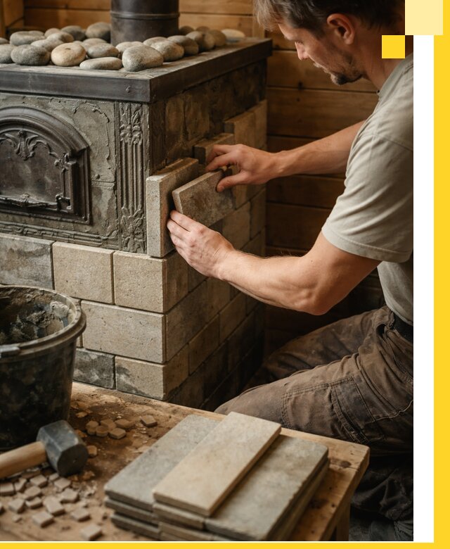 Облицовка банных печей в Гудермесе профессиональная отделка