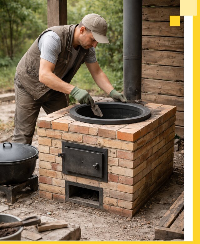 Изготовление и установка печей для казана в Гудермесе под ключ