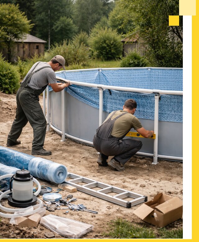 Установка и монтаж каркасных бассейнов в Гудермесе под ключ