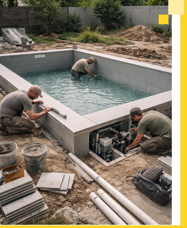 Строительство и монтаж бассейнов для дачи под ключ в Гудермесе