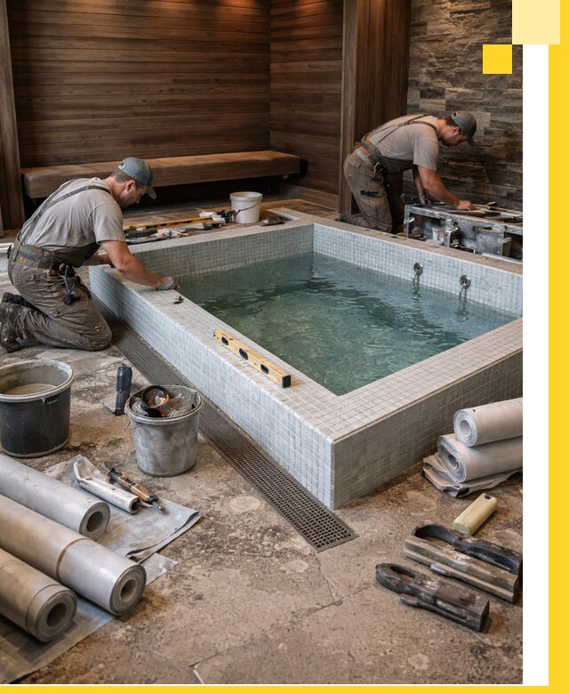 Установка и строительство бассейнов для сауны в Гудермесе