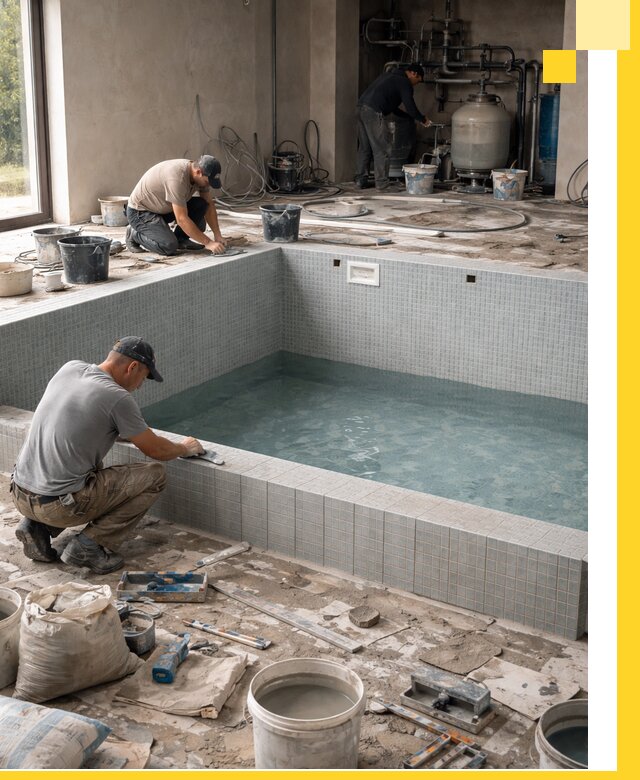 Строительство и монтаж бассейнов в помещении в Гудермесе