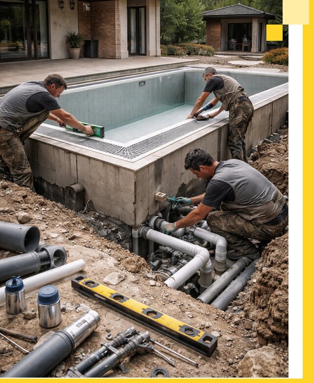 Строительство переливных бассейнов в Гудермесе под ключ