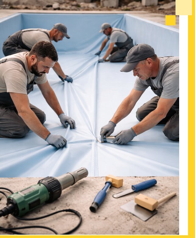 ПВХ пленка для бассейнов с монтажом и гарантией в Гудермесе