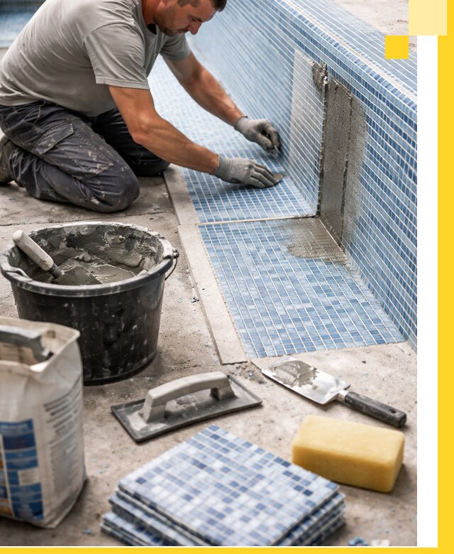 Укладка и ремонт мозаики для бассейнов под ключ в Гудермесе