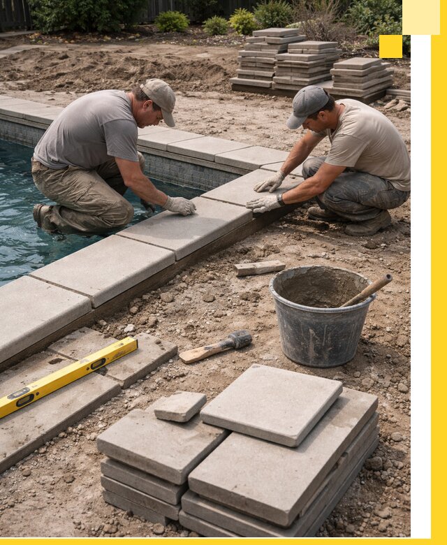 Установка и изготовление копингового камня для бассейнов в Гудермесе