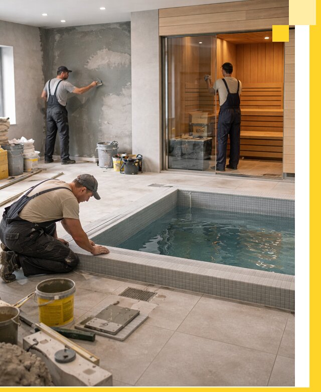 Проектирование и строительство сауны с бассейном в Гудермесе