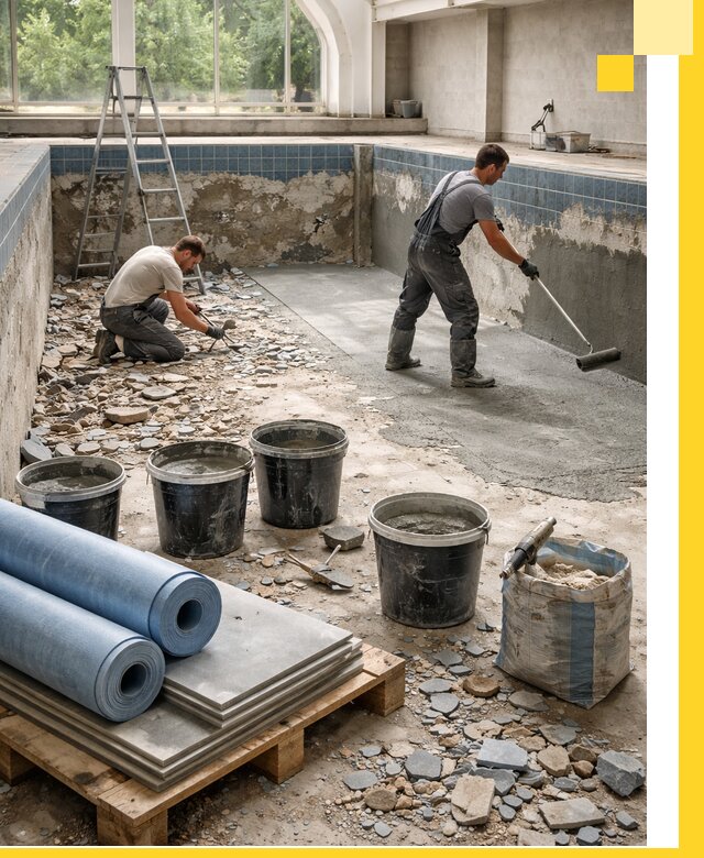 Реконструкция бассейнов в Гудермесе: ремонт, гидроизоляция