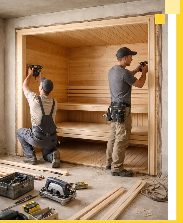 Монтаж саун под ключ в Гудермесе — проектирование и установка