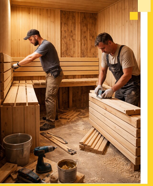 Профессиональный комплексный ремонт саун под ключ в Гудермесе