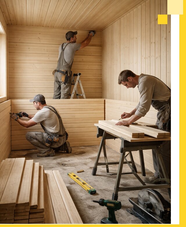 Обшивка саун в Гудермесе из натуральной древесины под ключ