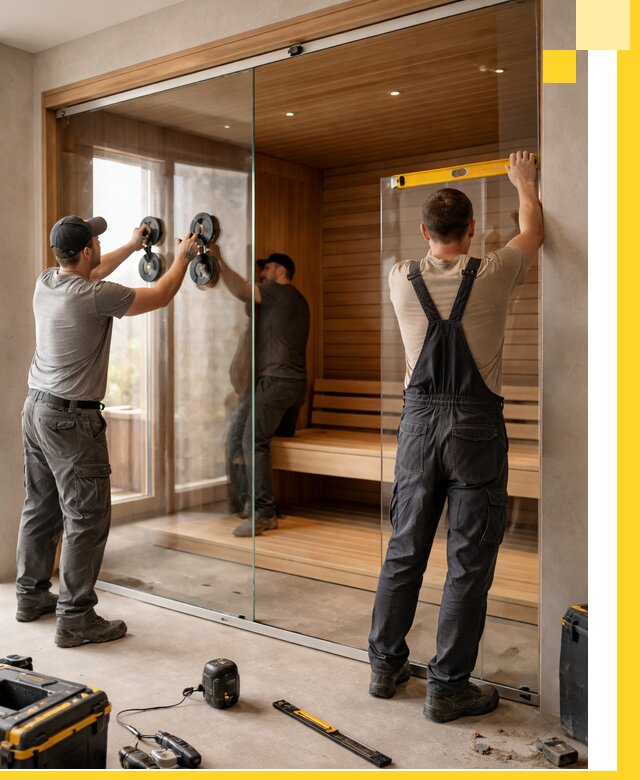 Производство и монтаж стеклянных саун под ключ в Гудермесе