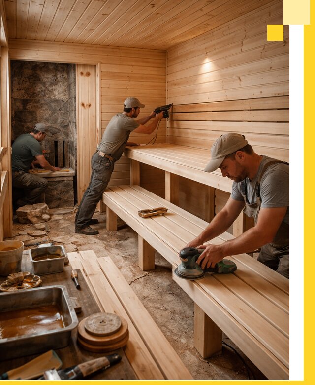 Профессиональная отделка бань в Гудермесе под ключ, с гарантией