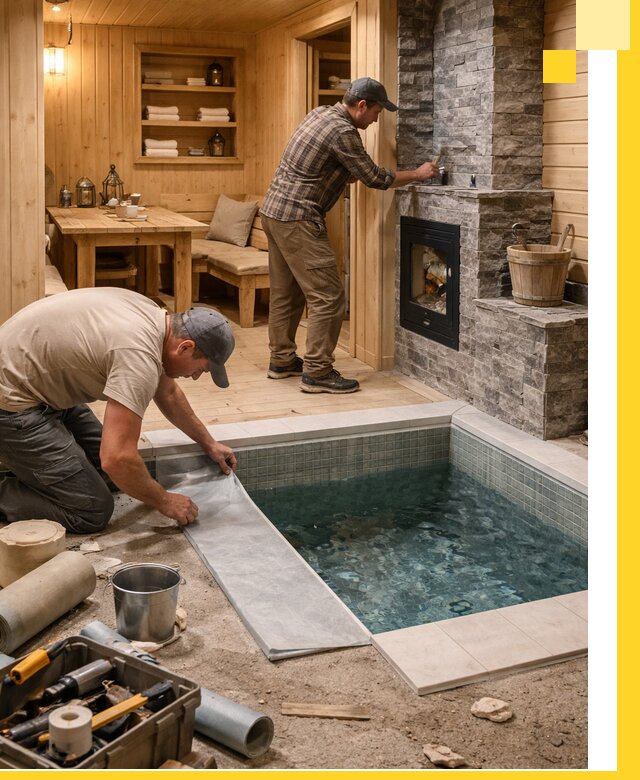 Строительство бань с комнатой отдыха под ключ в Гудермесе