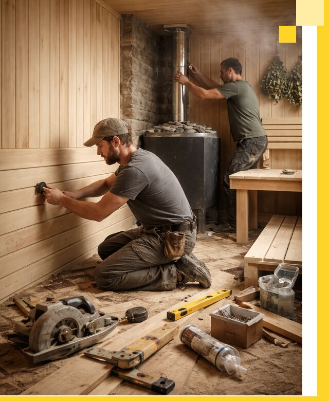 Полное строительство и оснащение парных под ключ в Гудермесе