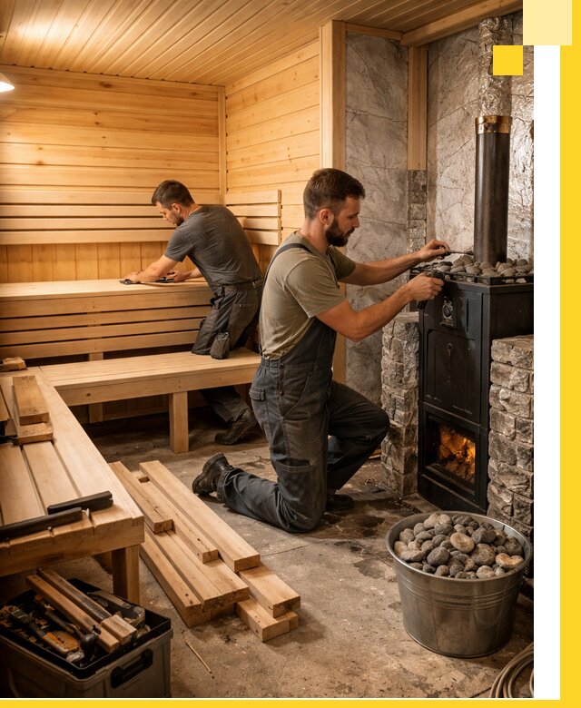 Дизайн и строительство интерьеров бань под ключ в Гудермесе