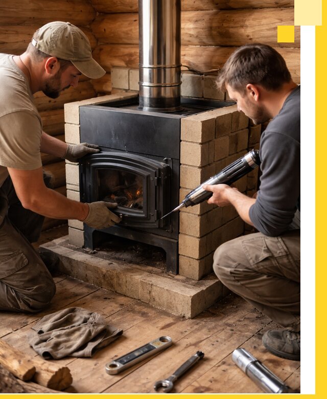 Монтаж и установка печи в бане под ключ с гарантией в Гудермесе