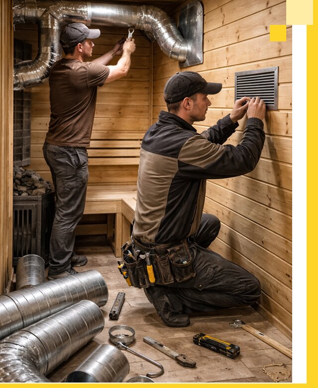 Проектирование и монтаж вентиляции бани в Гудермесе под ключ