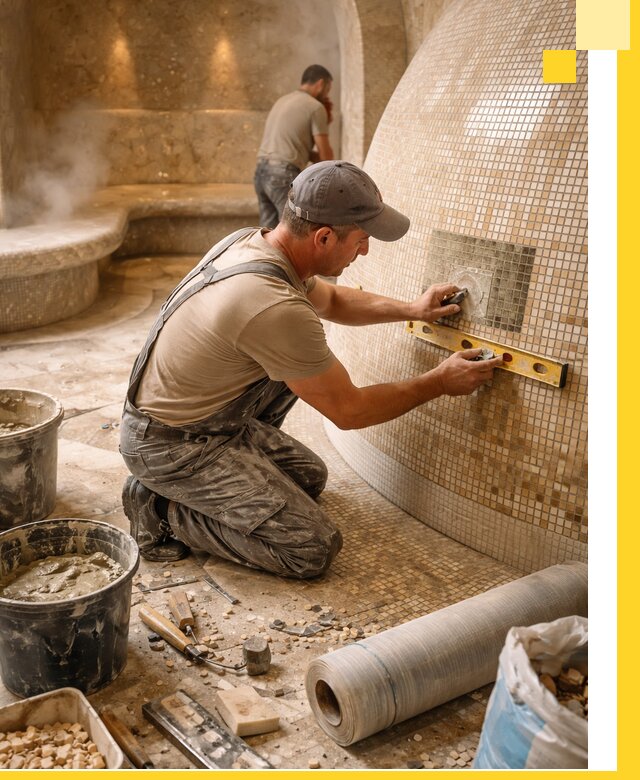 Хамам под ключ в Гудермесе: проектирование, строительство, отделка