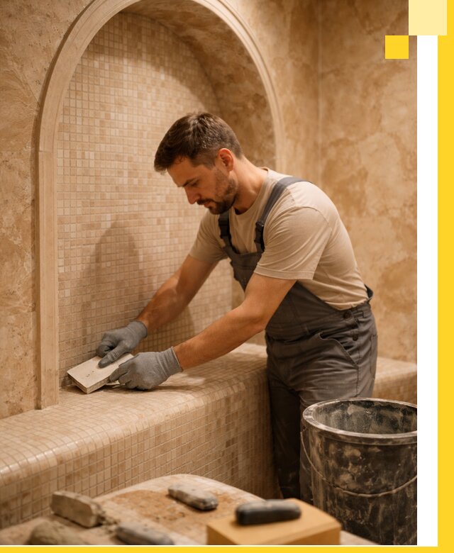 Профессиональная отделка хамамов с мозаикой под ключ в Гудермесе