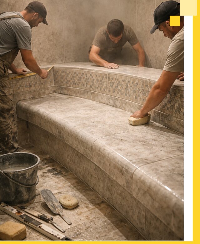 Изготовление и установка сидений для хамама в Гудермесе